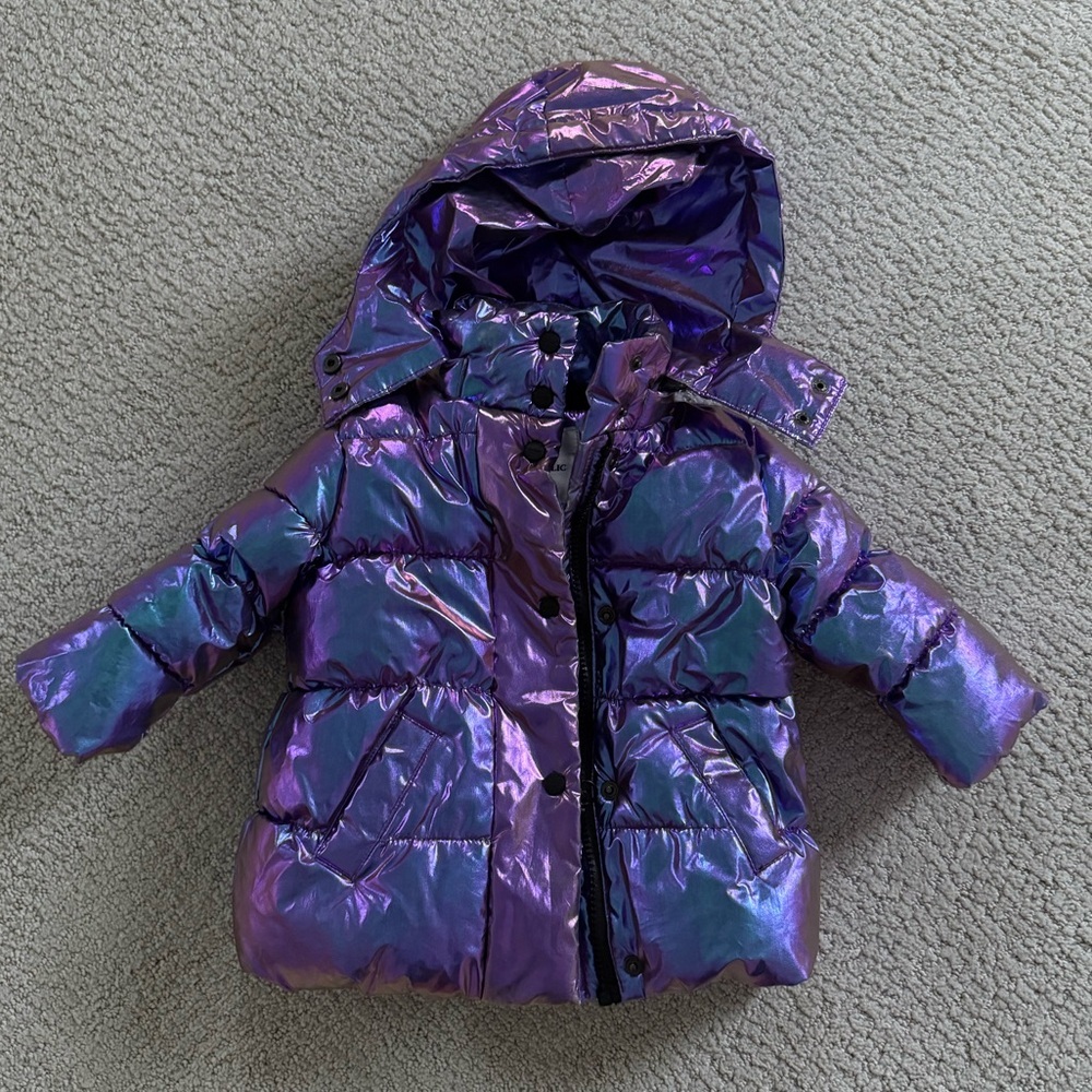 URBAN REPUBLIC HOLOGRAPHIC PUFFER JACKET 12M